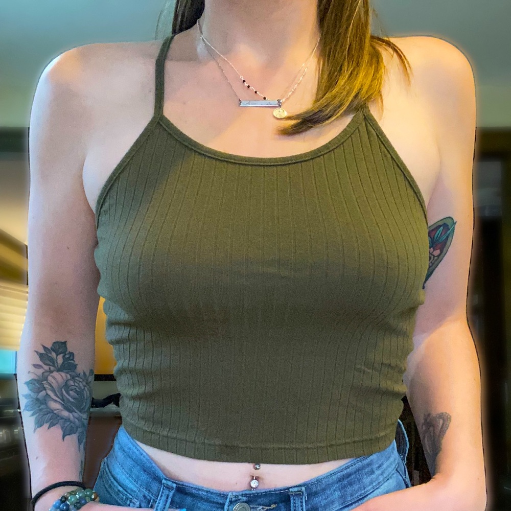 Shein green crop top